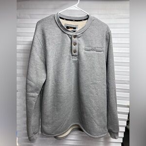 Lee Premium Select Regular Fit Gray Sherpa Lined Thermal Henley , Size L